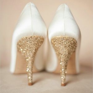Kate Spade Glitter Wedding Peep Toe Heels Size 7