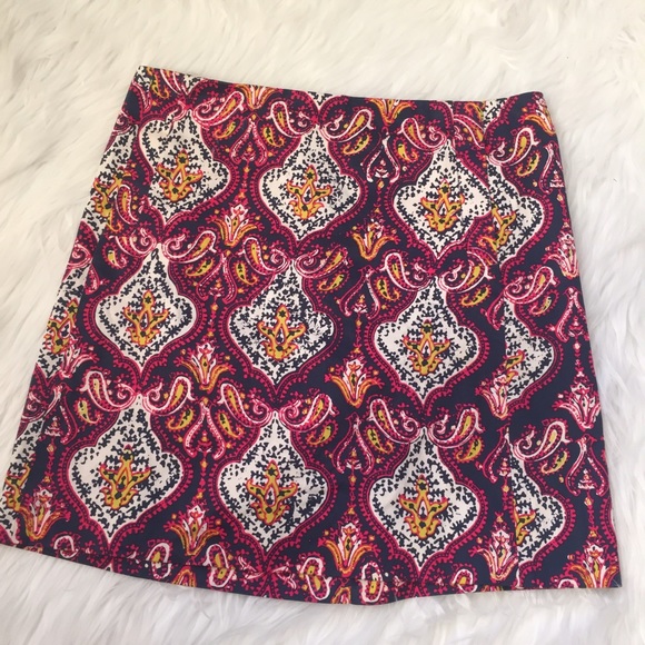• J. Crew • Colorful Damask Skirt - Picture 2 of 4