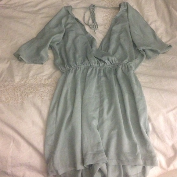Ark & Co. Sea Foam Green Romper - Picture 3 of 4