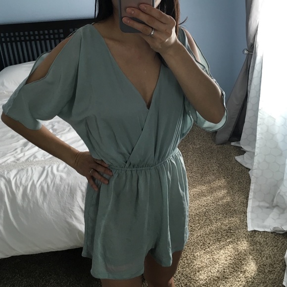 Ark & Co. Sea Foam Green Romper - Picture 4 of 4