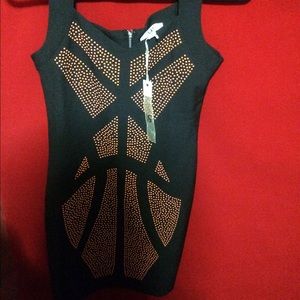 Orange and black dress