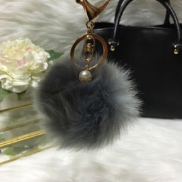 Faux Fur Pom Pom Keychain