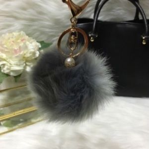 Faux Fur Pom Pom Keychain
