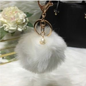 Faux Fur Pom Pom Keychain