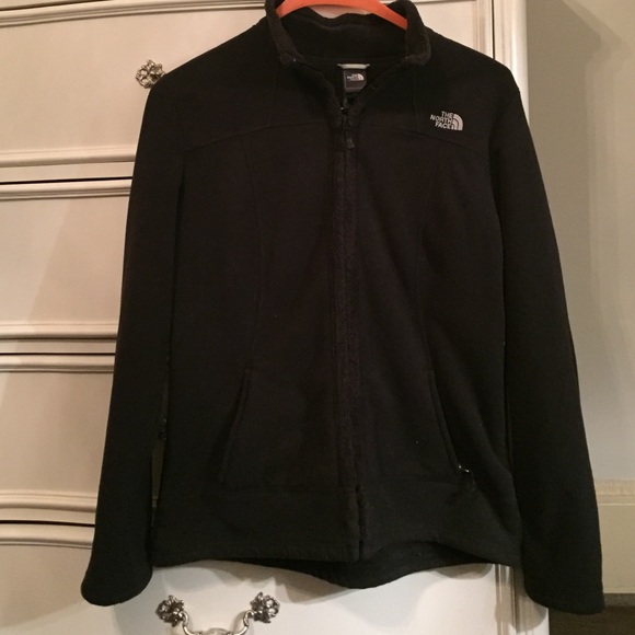 Black North Face fleece zipper jacket
