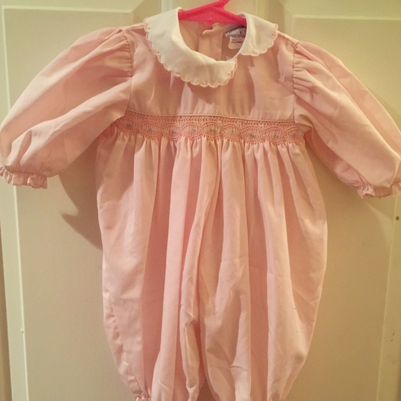 Newborn Smocked Light Pink Romper