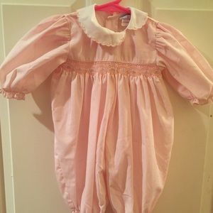 Newborn Smocked Light Pink Romper