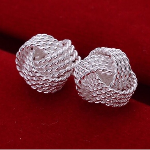 925 sterling silver knot earrings - Picture 2 of 3