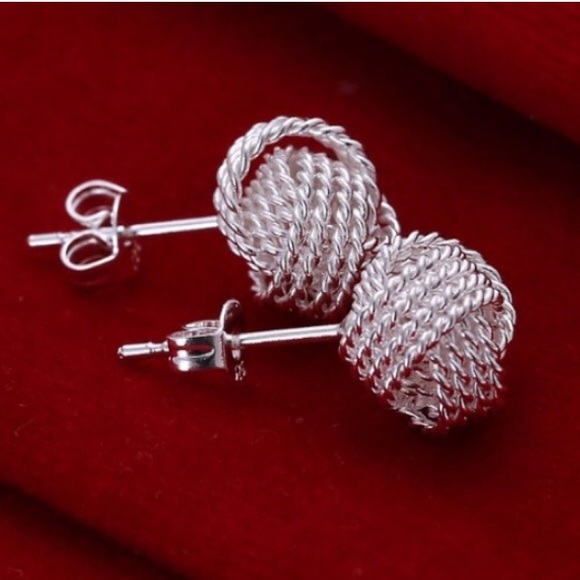 925 sterling silver knot earrings - Picture 3 of 3