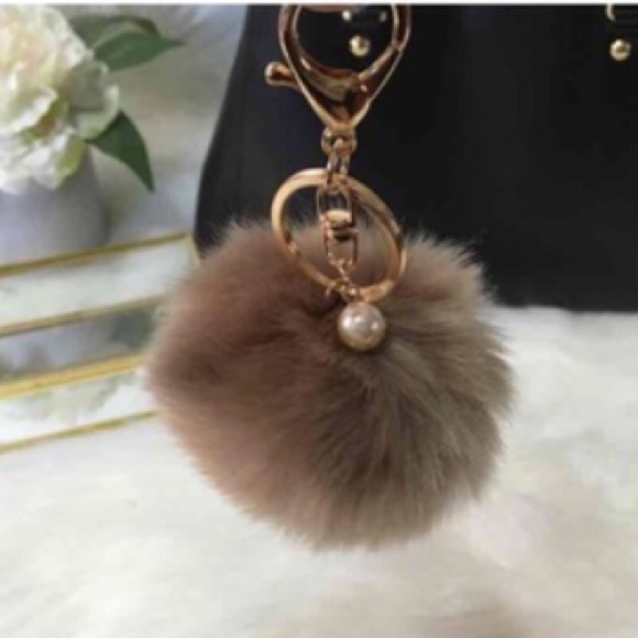 Faux Fur Pom Pom Keychain
