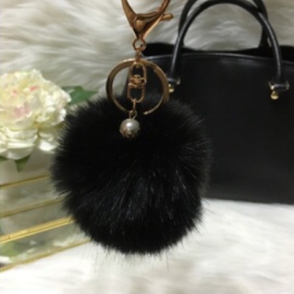 Faux Fur Pom Pom Keychain
