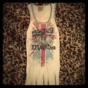 Skinny Minnie Bling Rocker Tank Top size Large