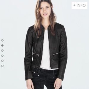 Zara faux leather black peplum jacket