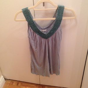 Light blue beaded tank top