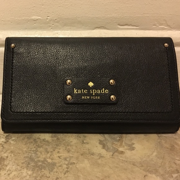 kate spade Handbags - Kate Spade Newbury Tri-Fold Black Leather Wallet