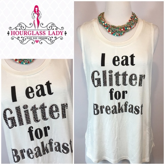 Hourglass Lady Tops - "GLITTER" rhinestone muscle tank