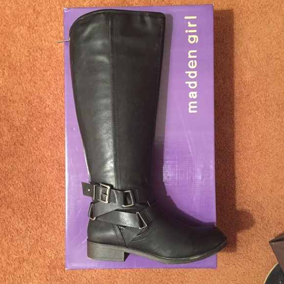 Madden Girl Black Riding Boots