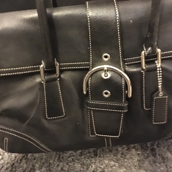 Black coach handle purse - Picture 2 of 4