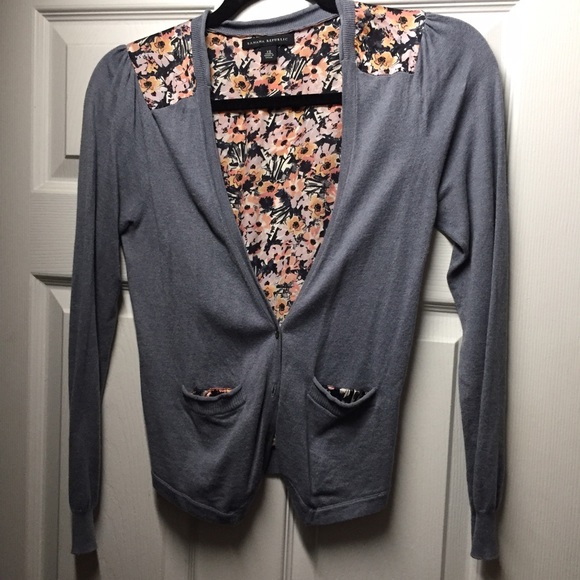 Stone blue floral cardigan
