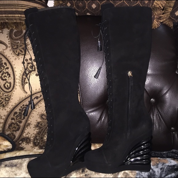 SOLD - YVES SAINT LAURENT WEDGE BOOTS - Picture 2 of 4