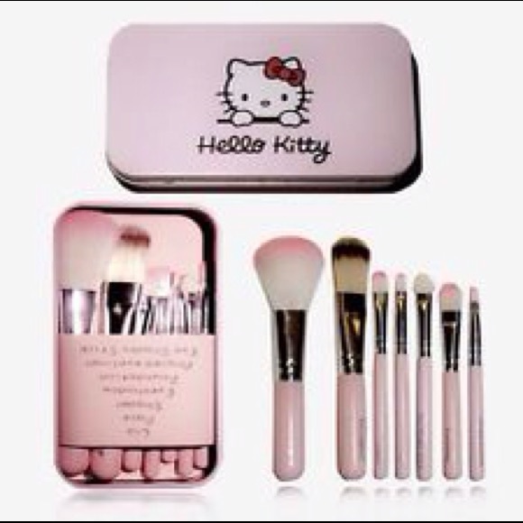 7 Pcs Pink Hello Kitty Soft Makeup Brush Set