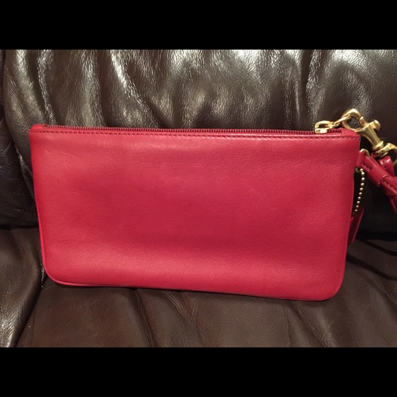 Authentic Red Coach Wristlet - Picture 2 of 2
