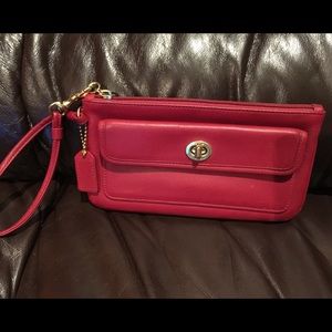 Authentic Red Coach Wristlet