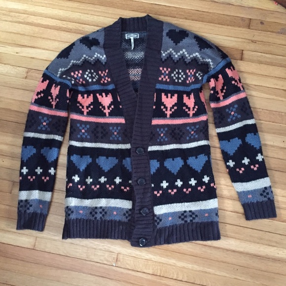 Patterned Button Down Sweater