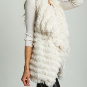 Ivory Faux Fur Vest NWT