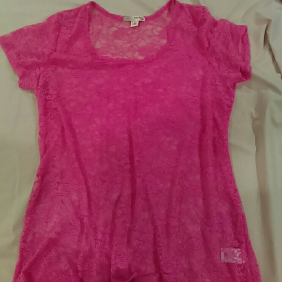 Derek Heart Tops - Pink lace women's blouse