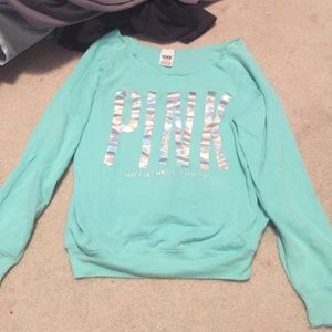 PINK Teal Pullover