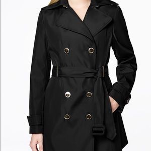 Black double breasted trench coat