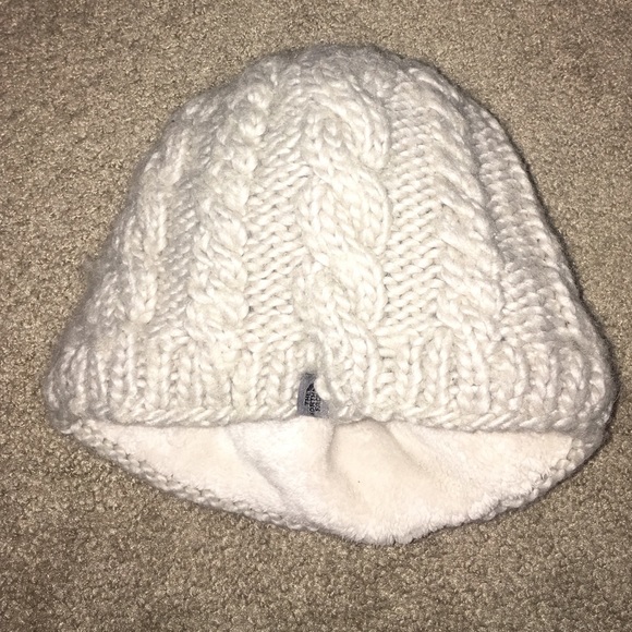 North Face fleece hat. Light grey