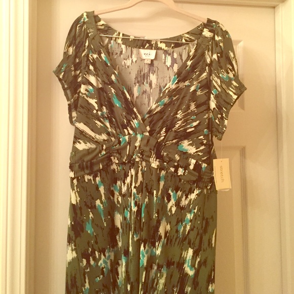Eci New York Green Summer Dress