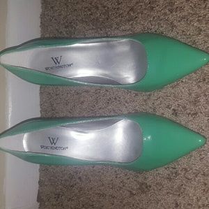 Green Pointed Toe Heels