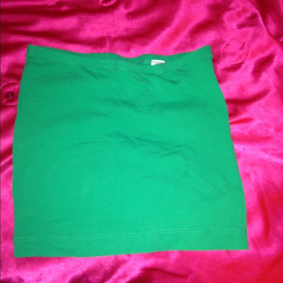 Green mini skirt