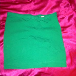 Green mini skirt