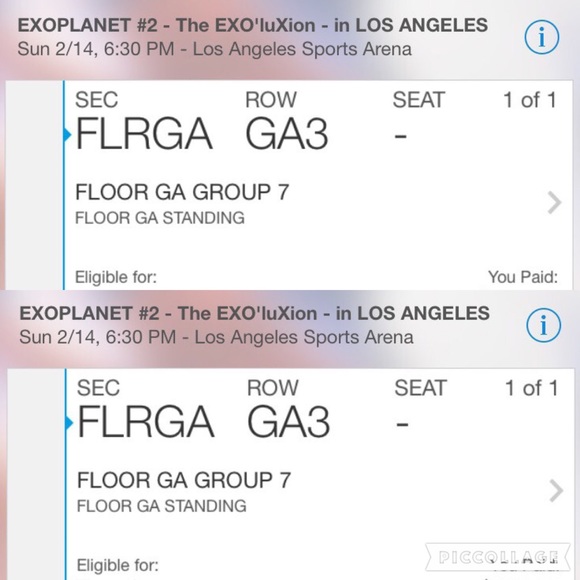😌SOLD😌2 GA EXO'LUXION CONCERT TICKETS IN LA - Picture 4 of 4