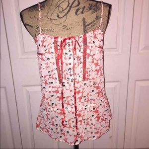 NWOT F21 Ribbon and Lace Blouse Tank