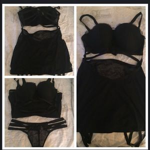 New Black Corset With Panties ..