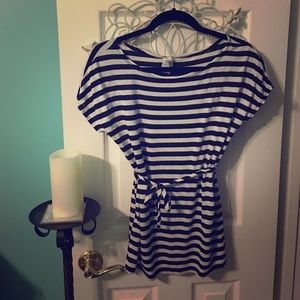 Super soft tie waist stripped top