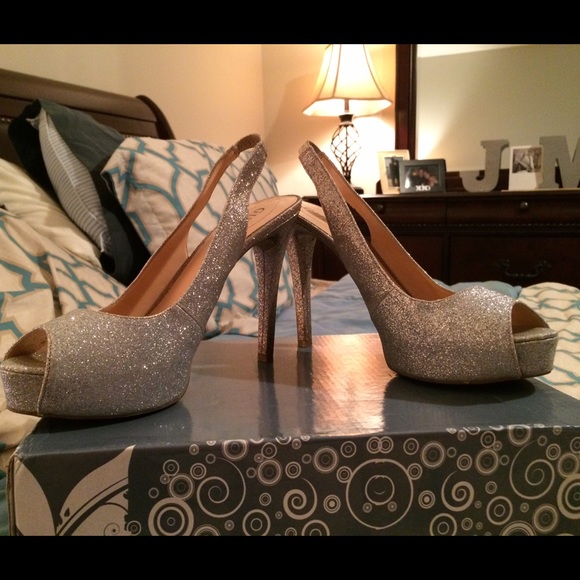 Silver/Gold Glitter Sling Back Heels