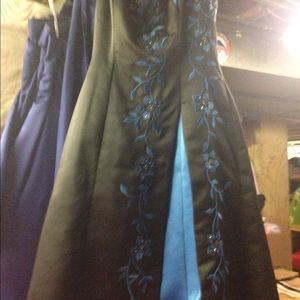 Blue and black dress