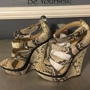 Rachel Zoe snakeskin wedges