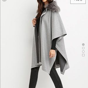 Forever 21 faux fur poncho