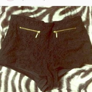 Black lace shorts
