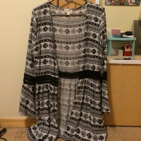 Black & White Boho Cardigan - Picture 1 of 2