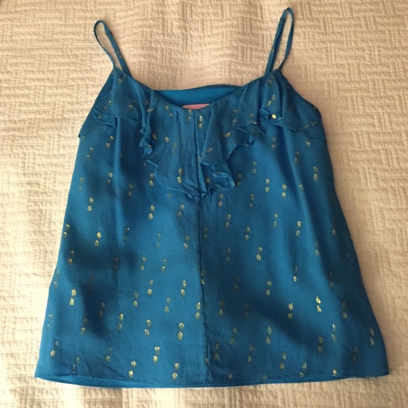 Lilly Pulitzer Gold and Blue Top