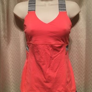 EUC Lululemon Push Ur Limits Tank 6 Orange Stripe