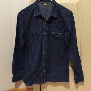 Dark denim fitted shirt
